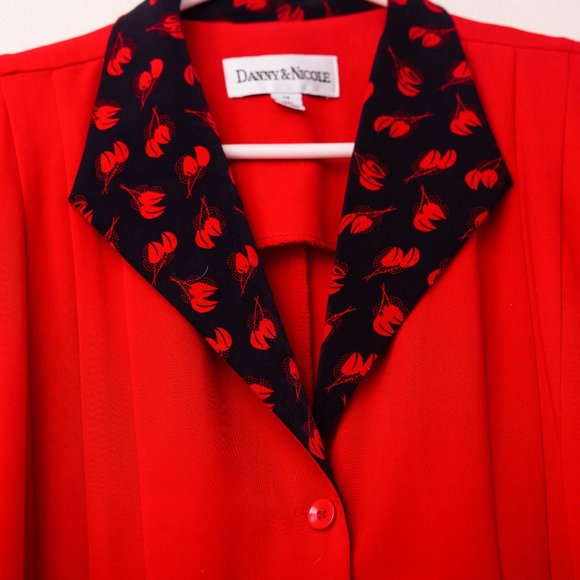 Danny & Nicole Blazer with Pleats & Cherry Detail - Picture 4 of 5